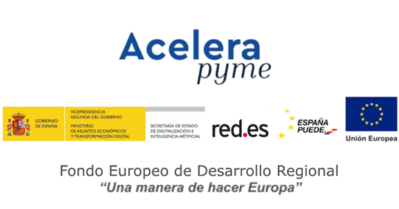 logos acelera pyme, unión europea, red.es, España puede