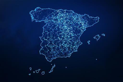 Mapa de España en azul