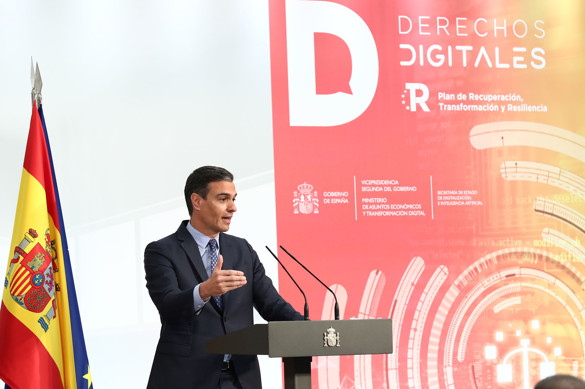 Pedro Sánchez en discurso de derechos digitales