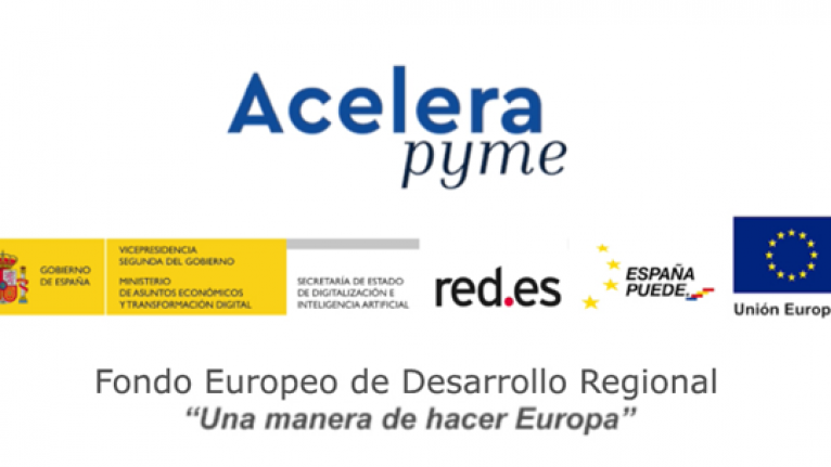 logos acelera pyme, unión europea, red.es, España puede